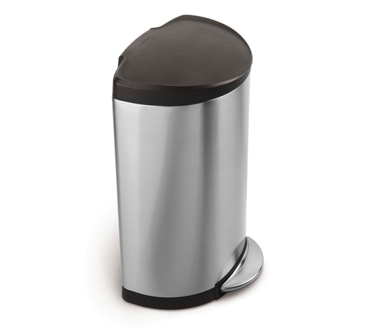 40L semi-round steel step trash can