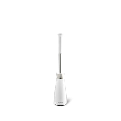 Simplehuman Toilet Brush with slim canister, White and Stainless Steel finish.