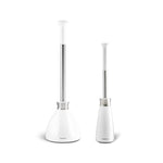 Simplehuman Toilet Brush and Plunger Bundle in White and Brushed Stainless Steel.
