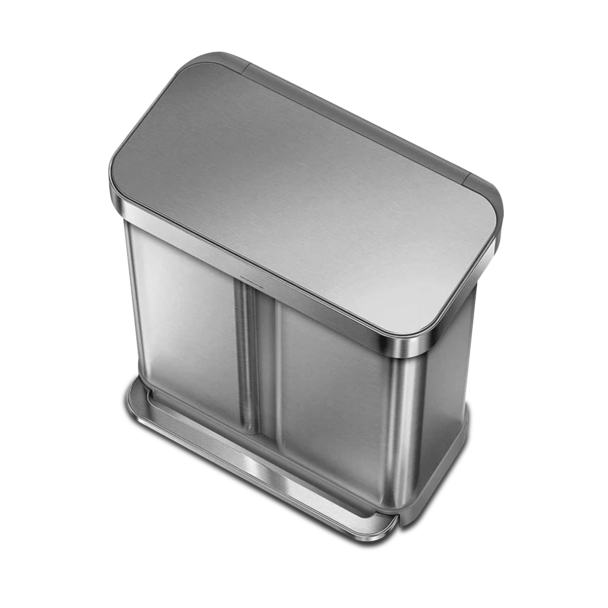 58L Dual Compartment Rectangular Step Can with Liner Pocket (Bundled with Compost Caddy and Liners)