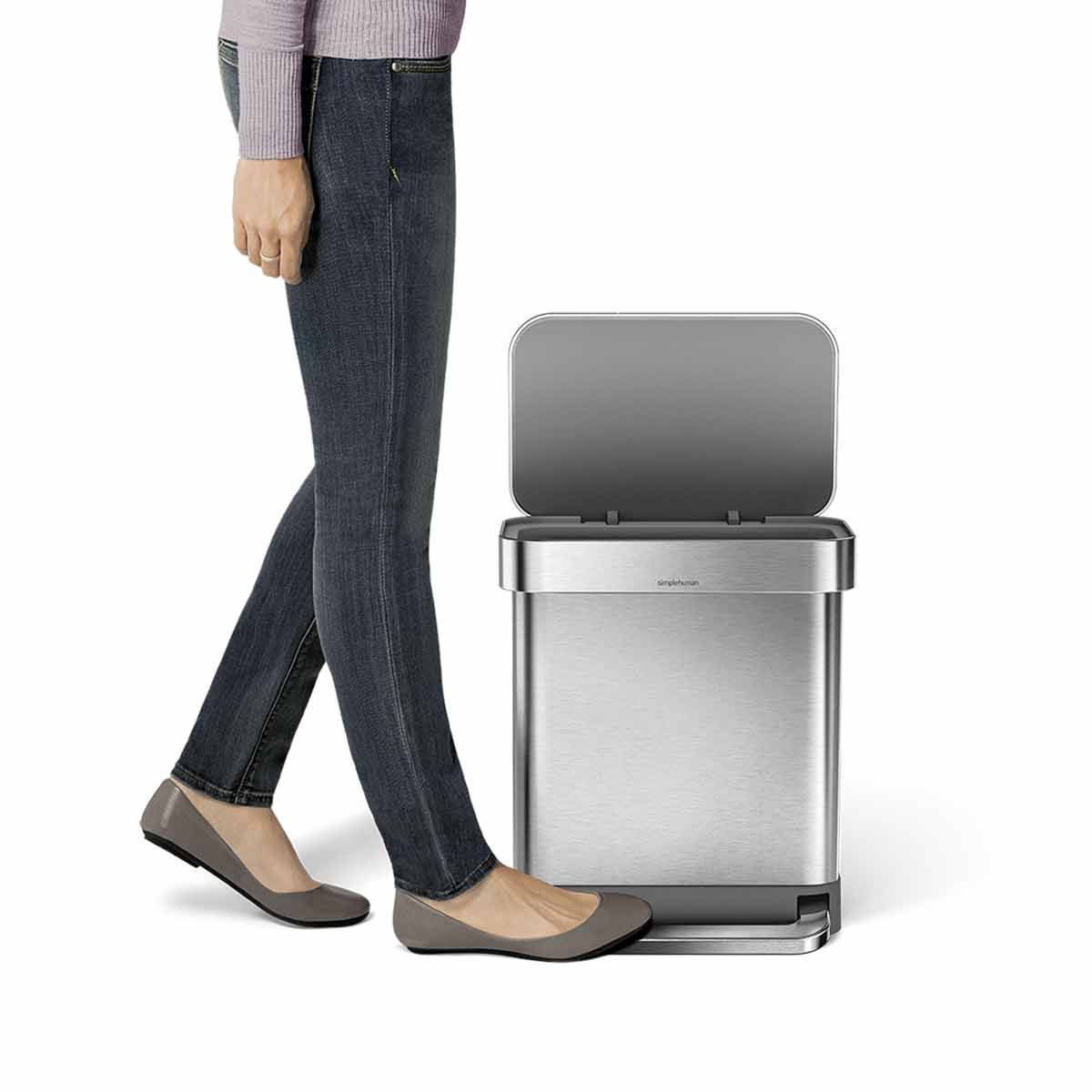 30L rectangular step can with liner pocket