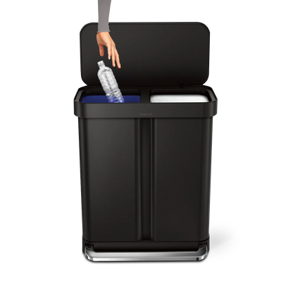 58L Dual Compartment Rectangular Step Can with Liner Pocket