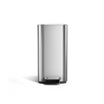 Simplehuman 5L Slim Step Can, Brushed Stainless Steel, Front view, hands-free operation