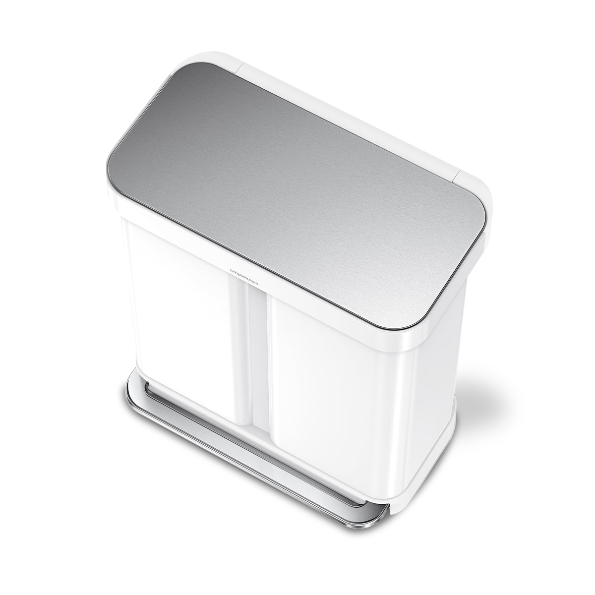 58L Dual Compartment Rectangular Step Can with Liner Pocket