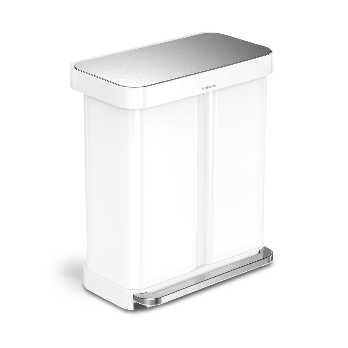 58L Dual Compartment Rectangular Step Can with Liner Pocket