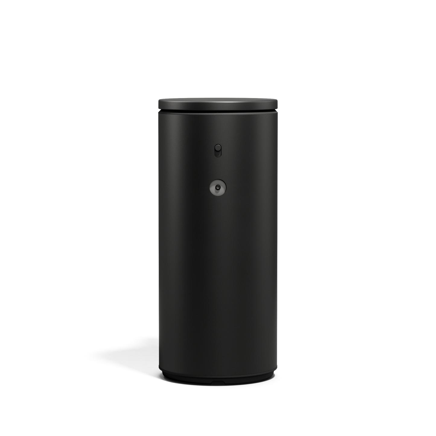 Detail view of Simplehuman 9 oz. Sensor Pump in Matte Black, showing adjustable control switch.