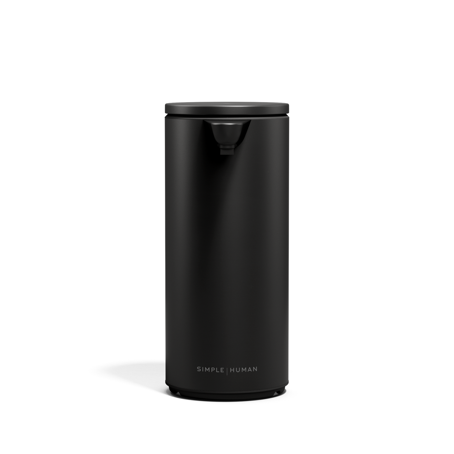 Simplehuman 9 oz. Rechargeable Liquid Sensor Pump in Matte Black, touch-free operation.