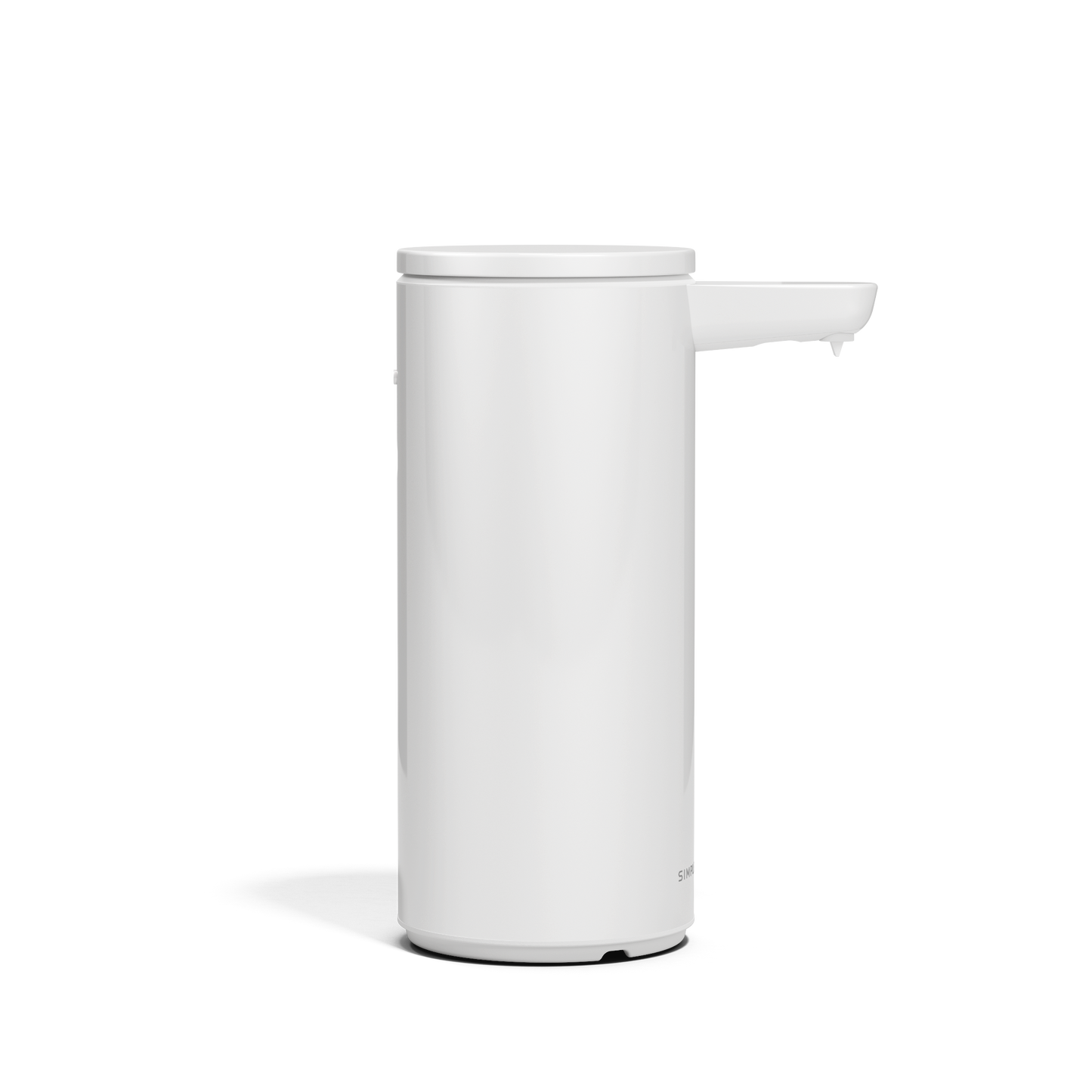 Side view of Simplehuman 9 oz. Rechargeable Liquid Sensor Pump in White, touch-free operation.