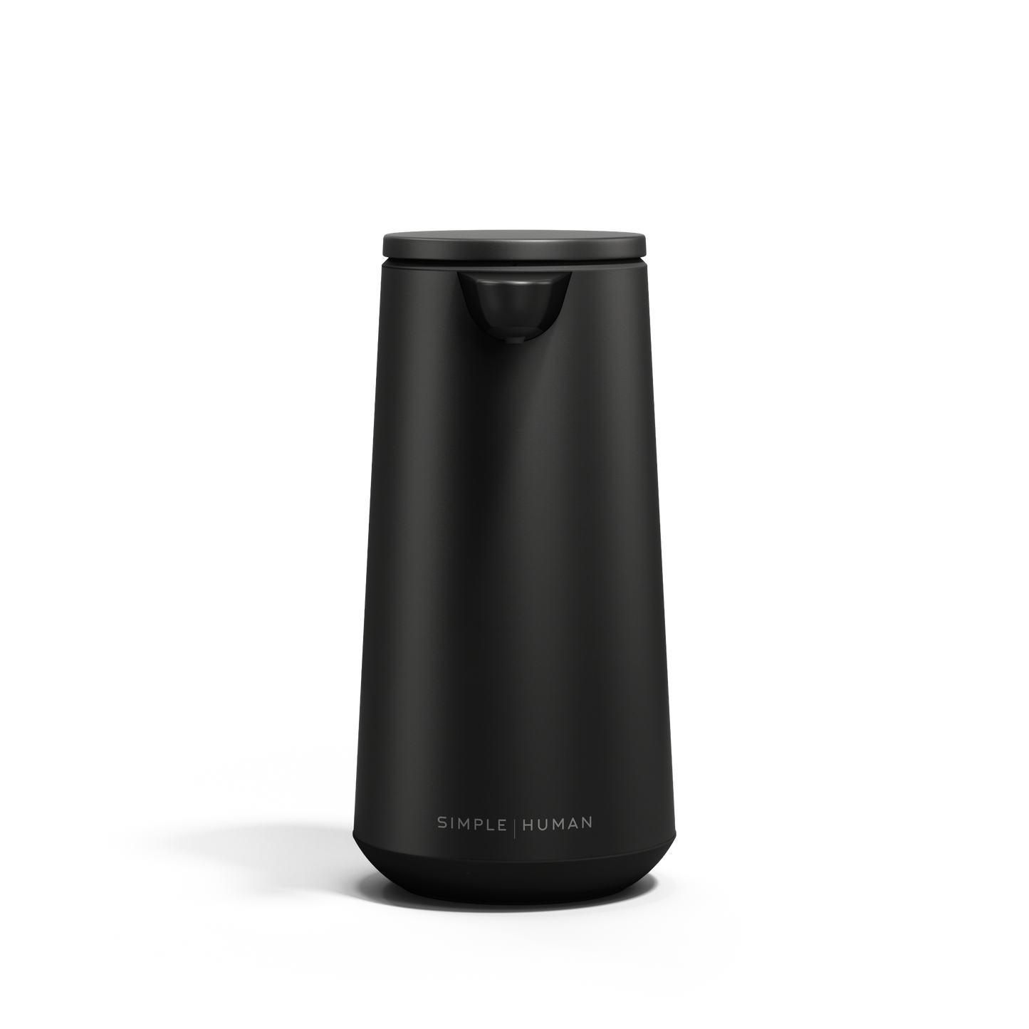 Front view of Simplehuman Matte Black Sensor Pump Foam, touch-free dispensing.