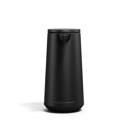 Front view of Simplehuman Matte Black Sensor Pump Foam, touch-free dispensing.