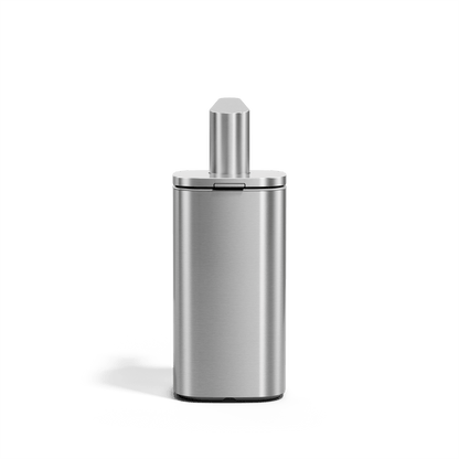Simplehuman 10 oz. Pulse Pump in Brushed Stainless Steel, straight view showing easy-fill access lid.