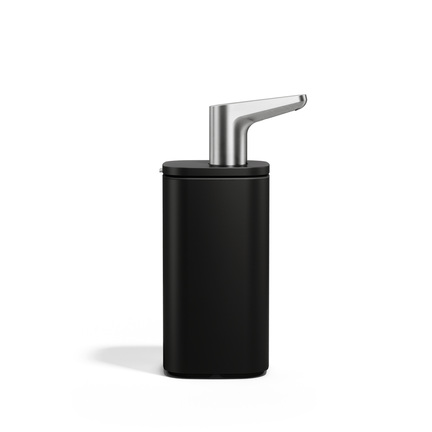 Simplehuman 10 oz. Pulse Pump in Matte Black, sleek rectangular profile featuring an ergonomic drip-free angled spout.