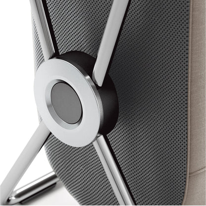 Detail view of Simplehuman Double X-Frame Hamper, polished stainless steel frame hub connection detail.