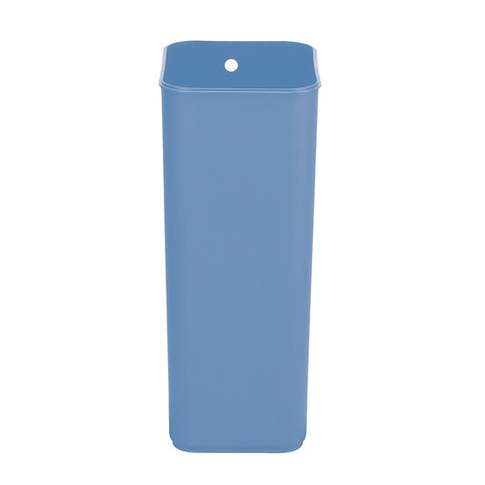 Simplehuman 30L Blue Plastic Liner Bucket, rectangular shape, integrated handle hole for easy removal.