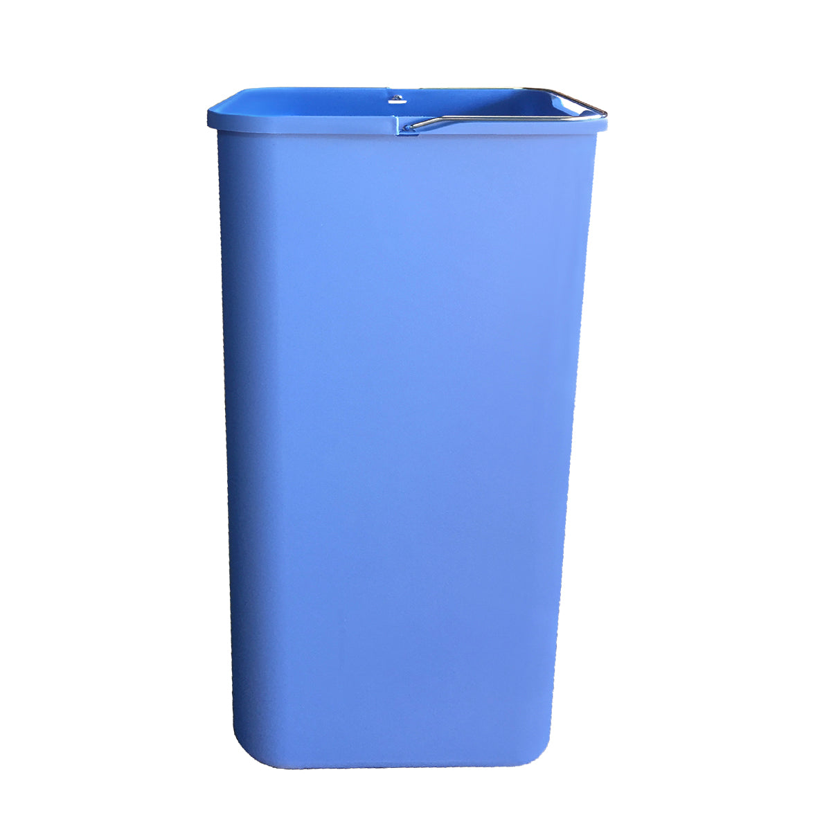 Simplehuman 24L Blue Plastic Recycling Bucket, slim profile, metal carry handle