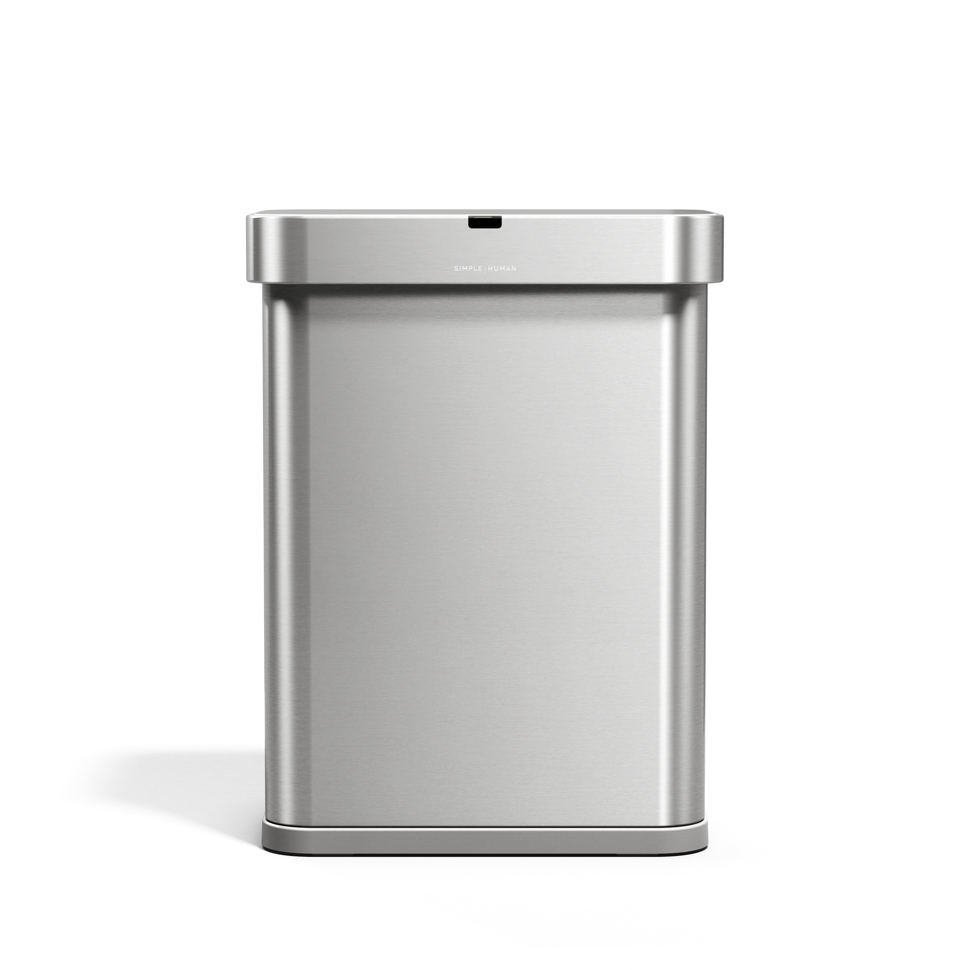 Simplehuman Rectangular Sensor Can in Brushed Stainless Steel, touch-free operation