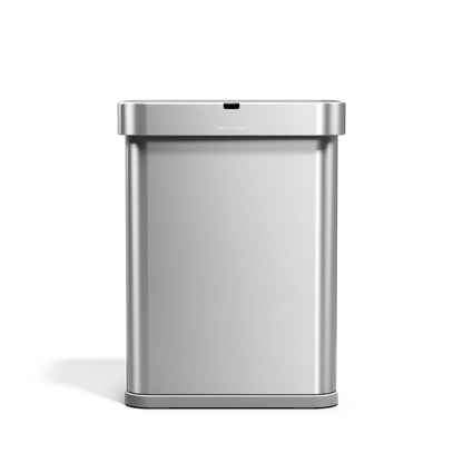 Simplehuman Rectangular Sensor Can in Brushed Stainless Steel, touch-free operation
