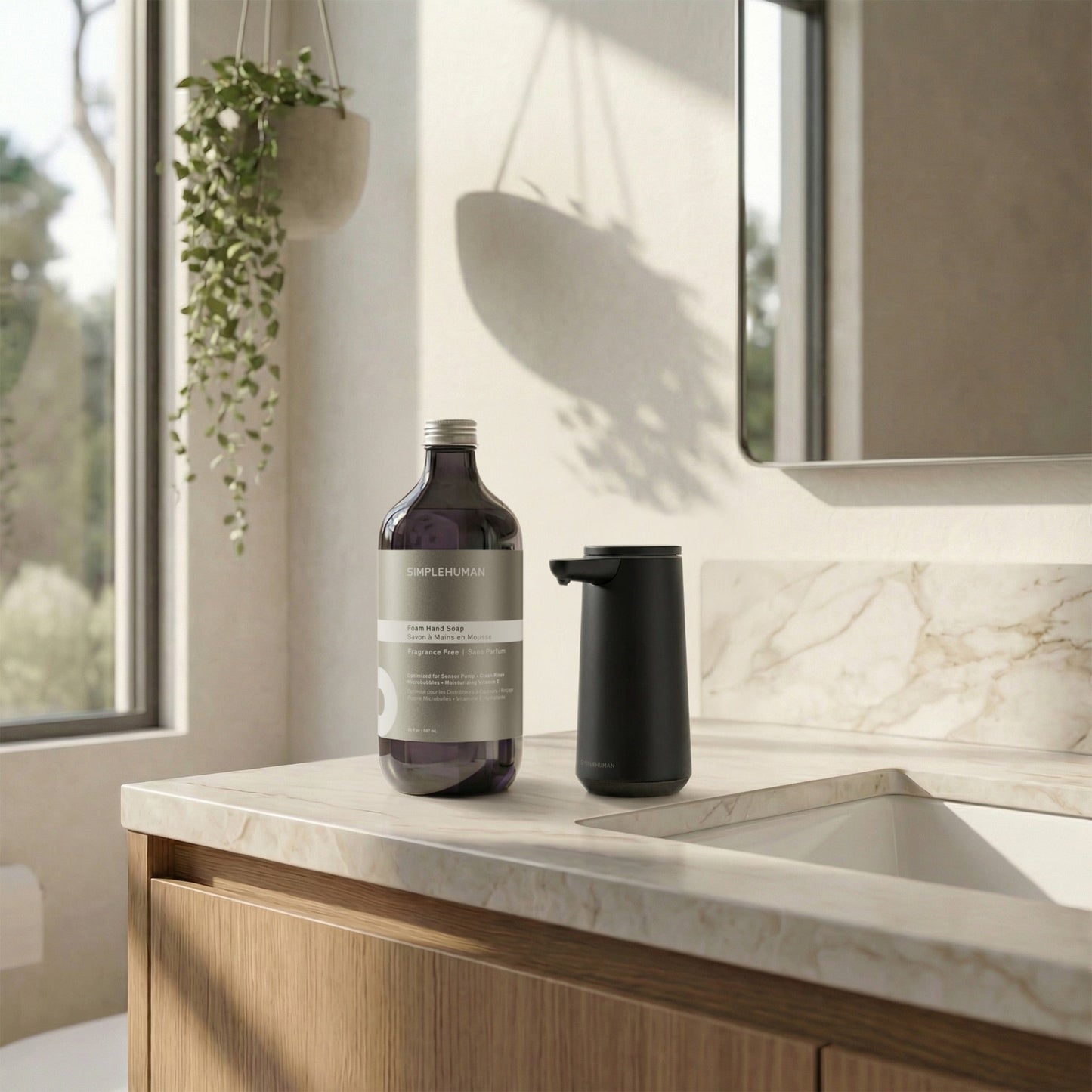Simplehuman's Sensor Pump Foam with Foam Hand Soap Refill Bottle.
