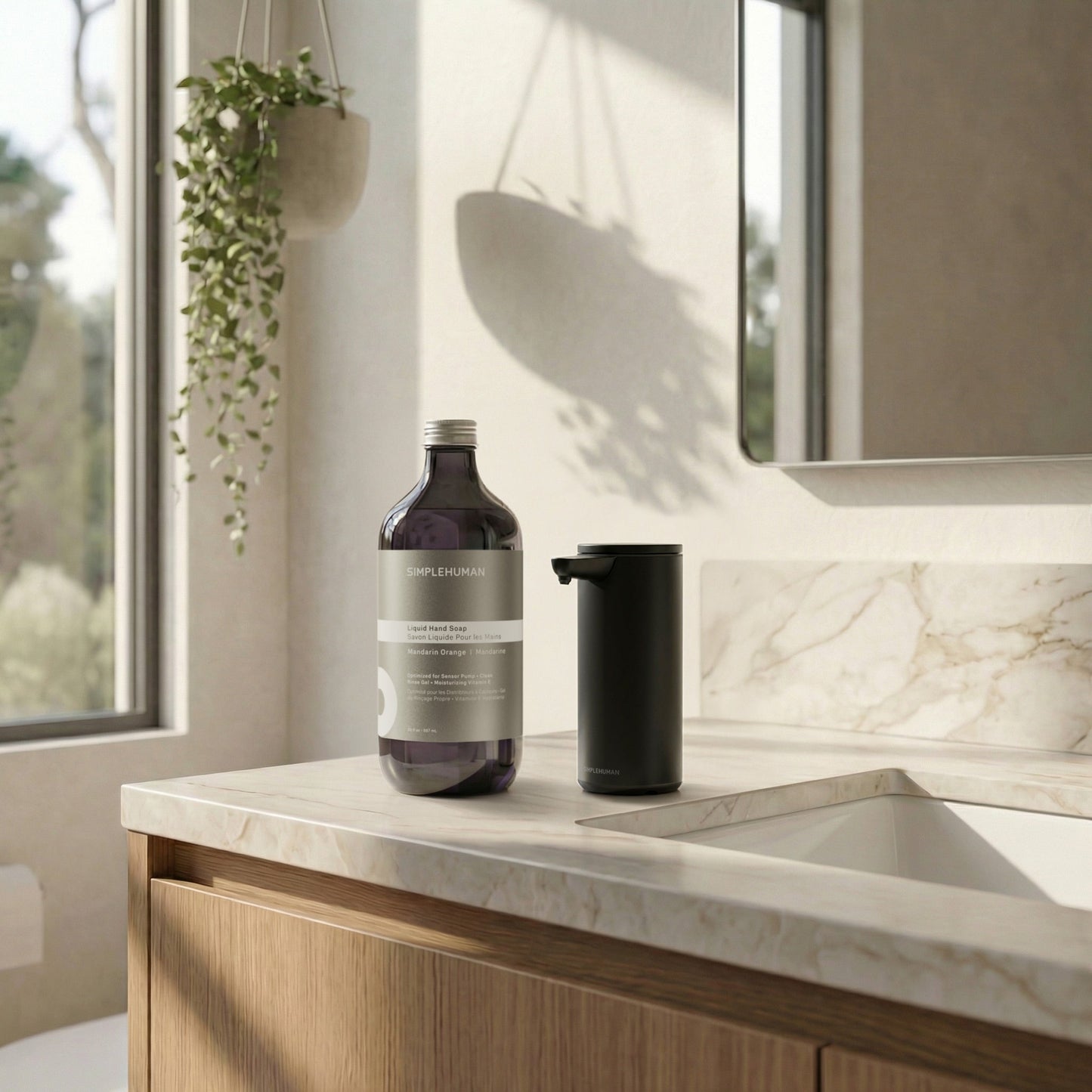 Simplehuman's Sensor Pump with Liquid Hand Soap Refill Bottle.