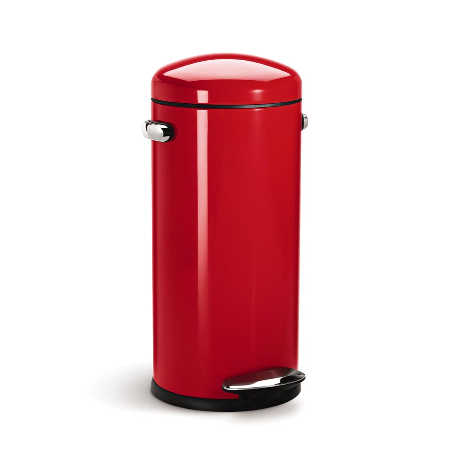 30L round retro step trash can
