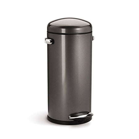 30L round retro step trash can