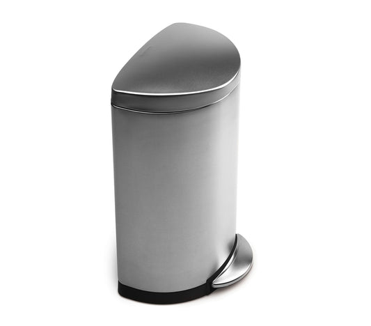 40L semi-round steel step trash can
