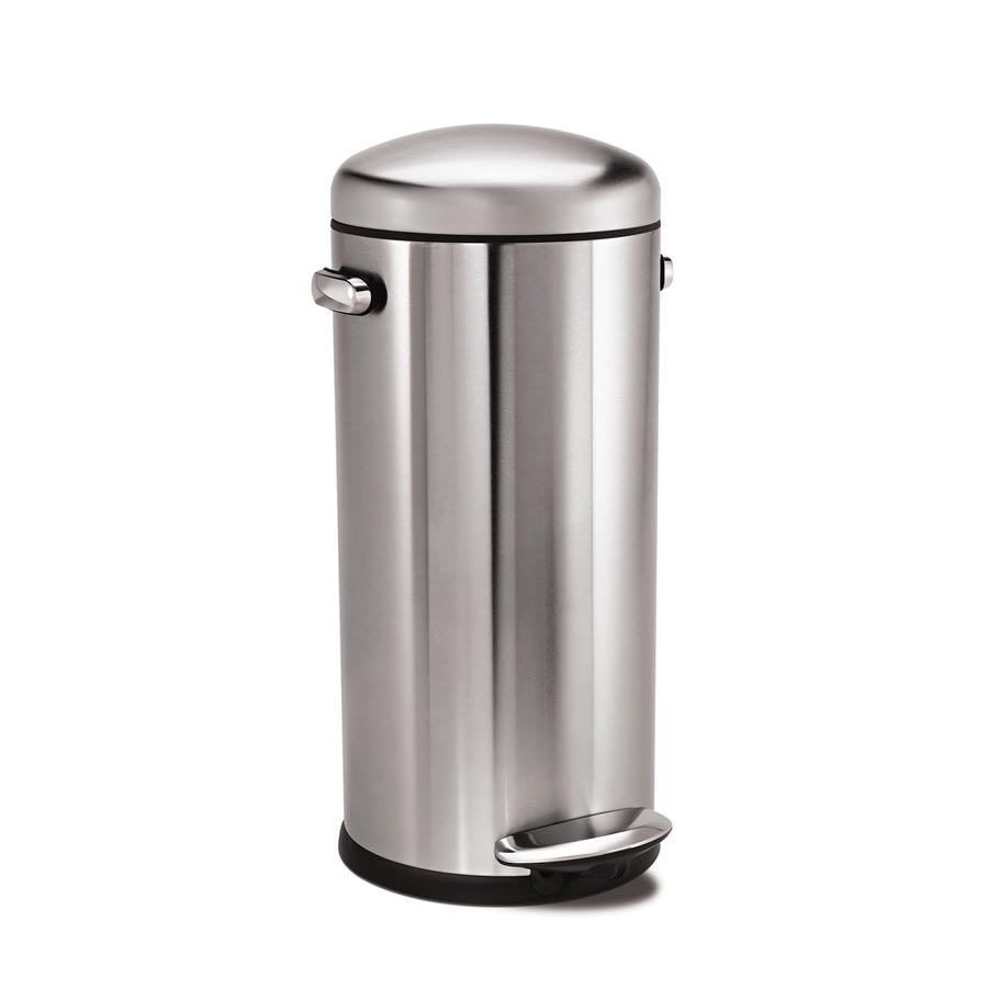 30L round retro step trash can