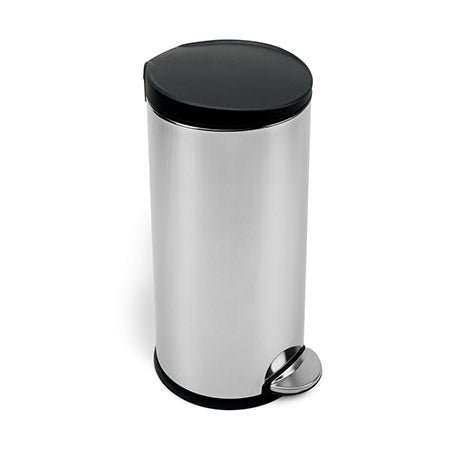 30L classic round step trash can with plastic lid