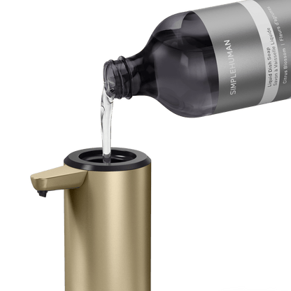Simplehuman's Refill Bottle filling a Simplehuman Liquid Sensor Pump.